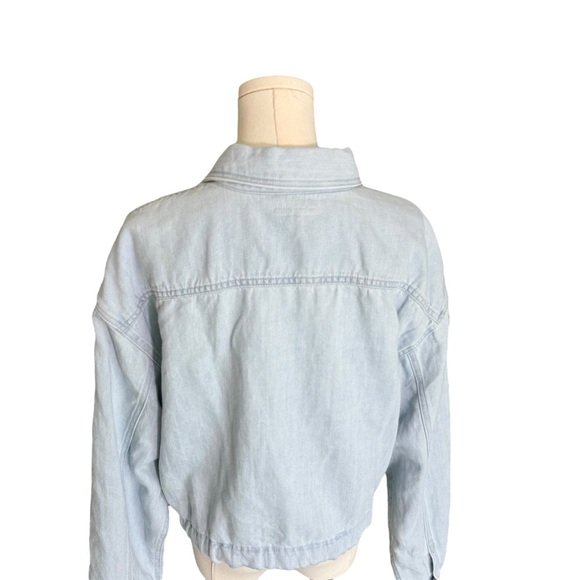 Mother x Anthropologie - Tied Up In Knots Blouse Blue Denim Shirt Sz M - Picture 7 of 11